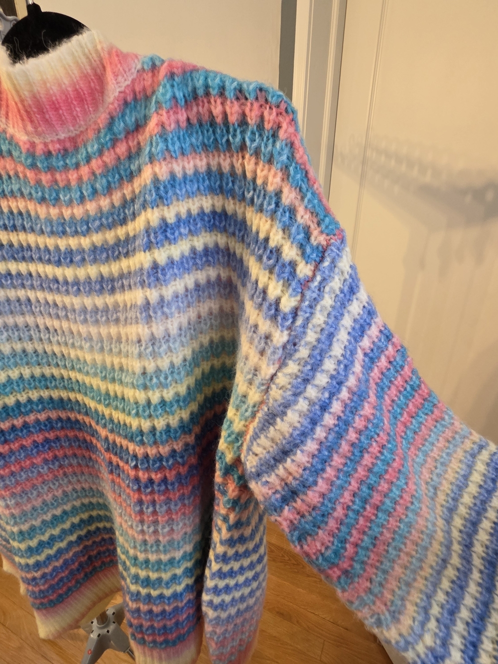 Polagram Gradient Pastel Multi-Stripe Open Cardigan Sweater - Picture 13 of 13